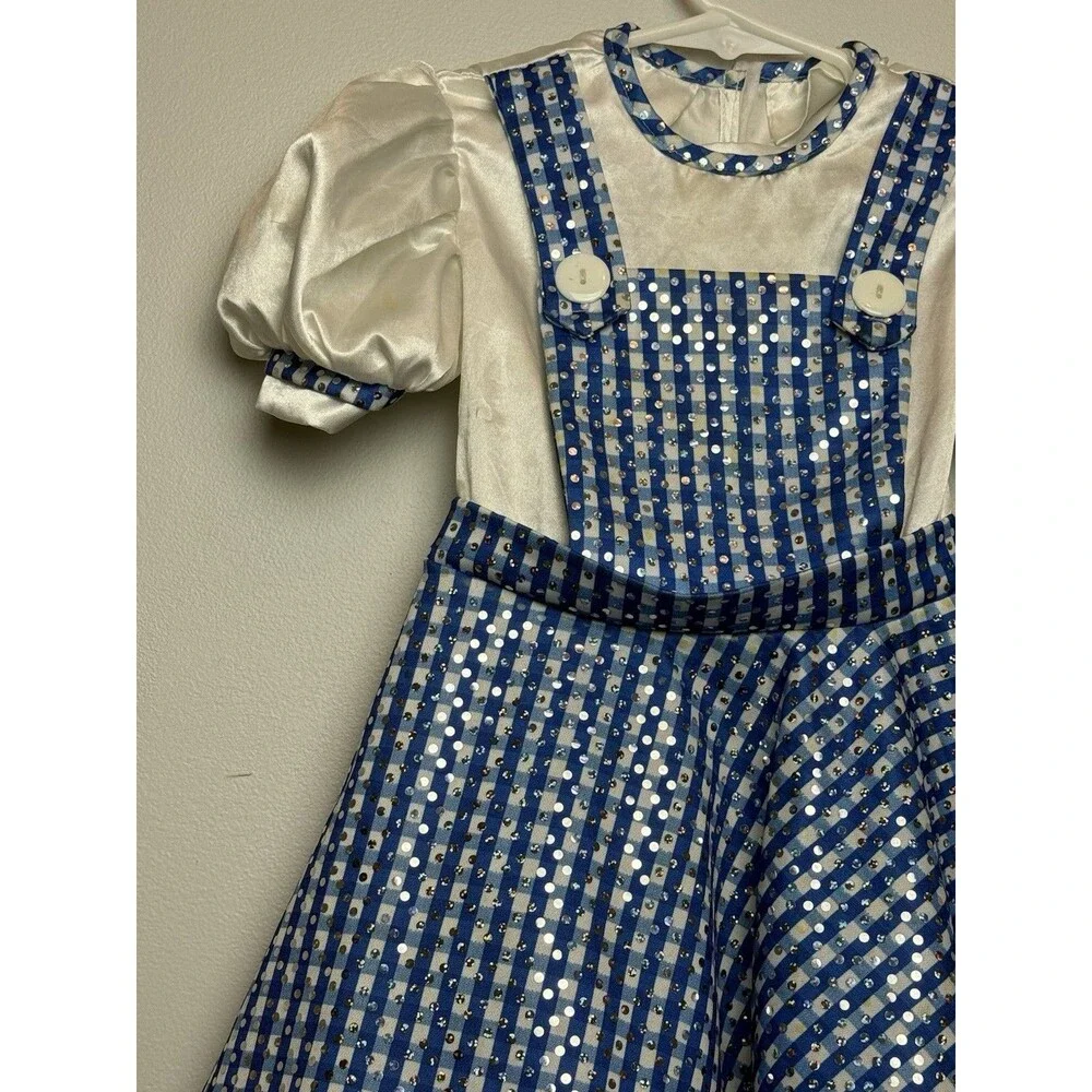 Wizard of Oz Dorothy Costume Fits 3T-4T Halloween Girls Shimmer Dress - Picture 4 of 7